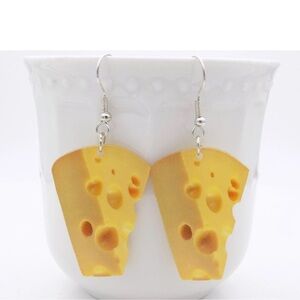 Chunky Yellow Cheese Slice - Handmade Earrings